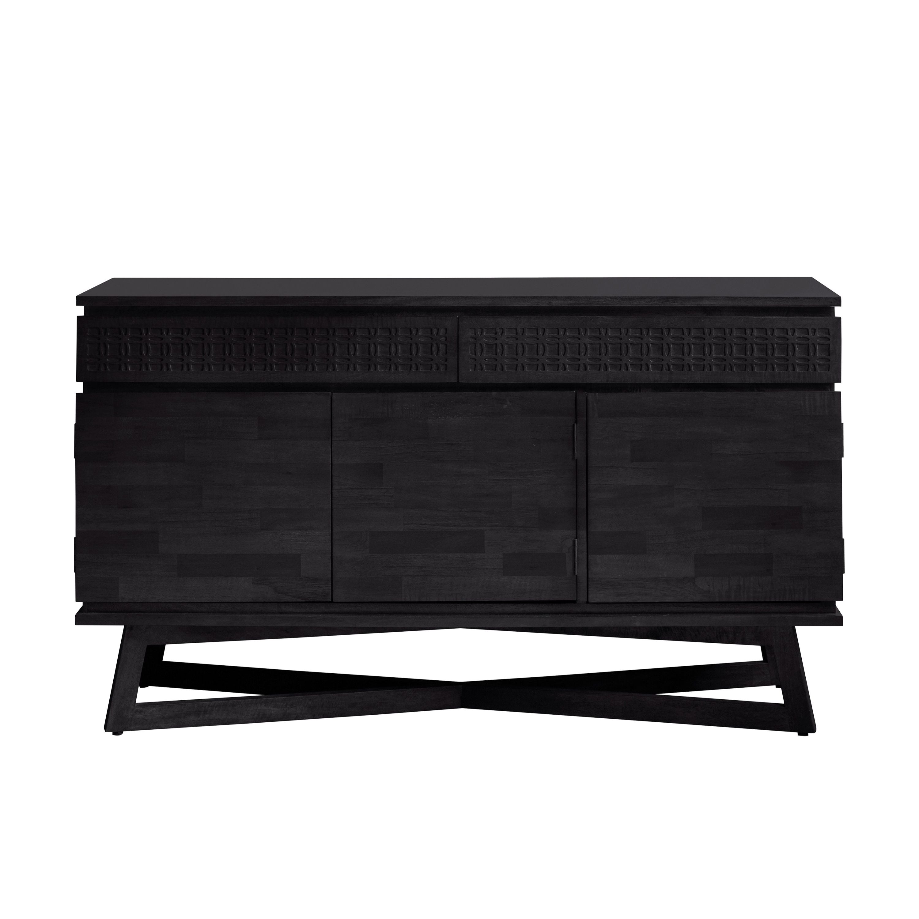 Tuscany Black Mixed Wood Ethnic Design Sideboard
